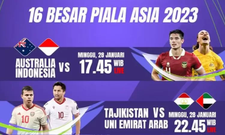 Jadwal Siaran Langsung 16 Besar Piala Asia Timnas Indonesia Vs Australia di RCTI